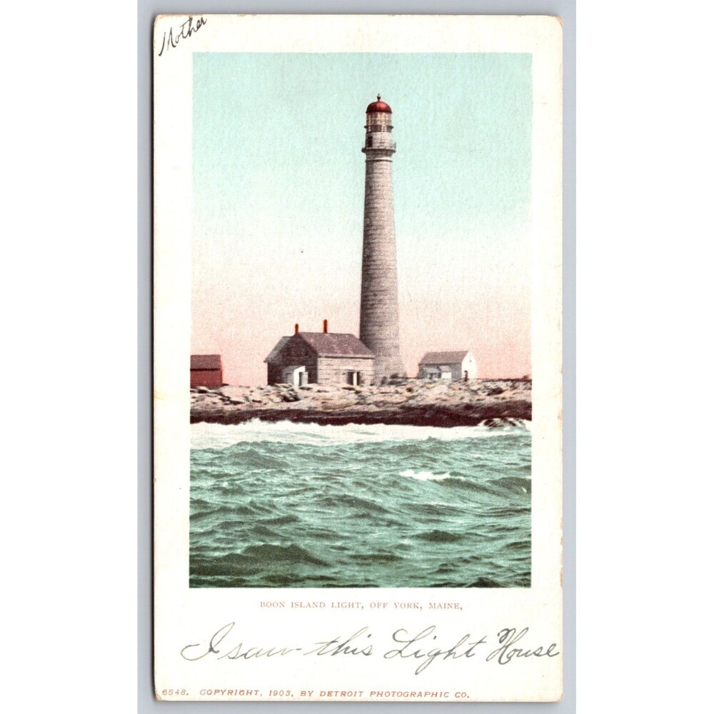1903 Boon Island Light York Maine ME Detroit Photographic Co. 6548 Postcard